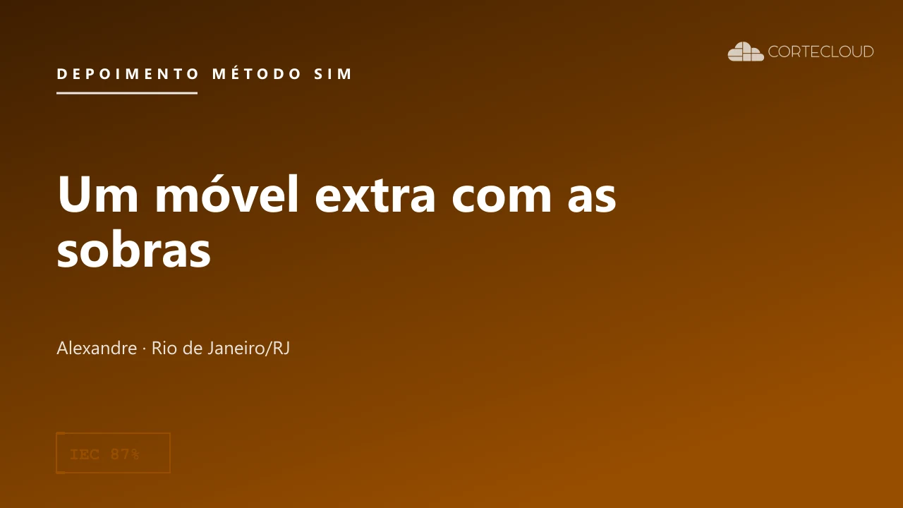 Alexandre (RJ): Pulo do Gato com Aproveitamento de Chapa Gerando um Móvel Extra com as Sobras da Cozinha